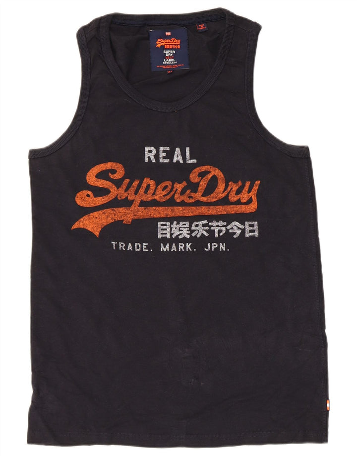 Superdry Hombre Graphic Vest Top Algodón Azul Marino Mediano