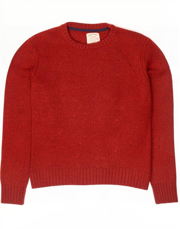 Jersey de cuello redondo para hombre Fat Face Algodón moteado en color burdeos grande