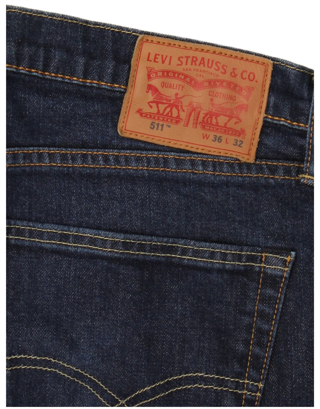 Levi's Hombre 511 Slim Jeans W36 L32 Algodón Azul Marino