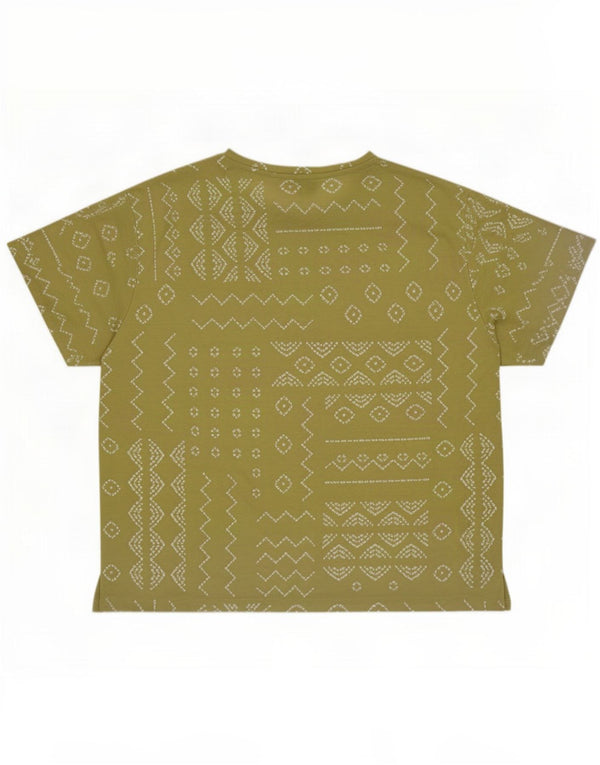 Marks & Spencer Camiseta para mujer Top UK 44 Poliéster geométrico verde grande