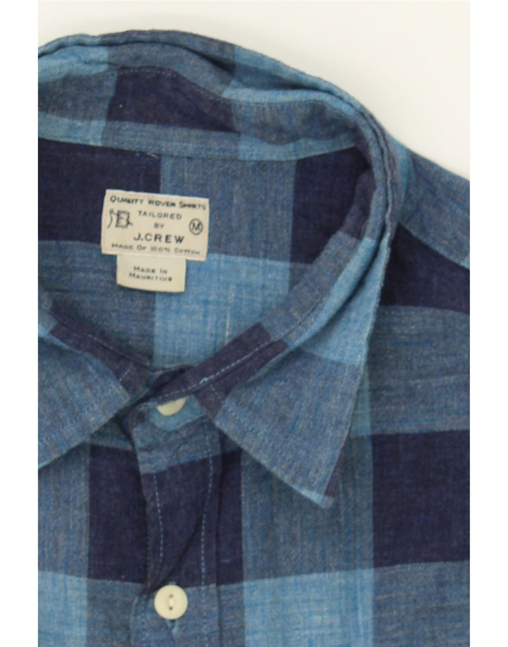 J. CREW Mens Tailored Fit Shirt Medium Blue Check Cotton Vintage J. Crew and Second-Hand J. Crew from Messina Hembry 