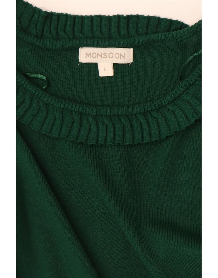 Monsoon Vestido tipo jersey para mujer Reino Unido 44 Grande Verde