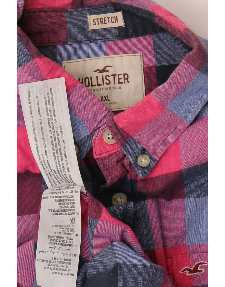 Camisa Hollister Hombre 2XL Algodón A Cuadros Rojos