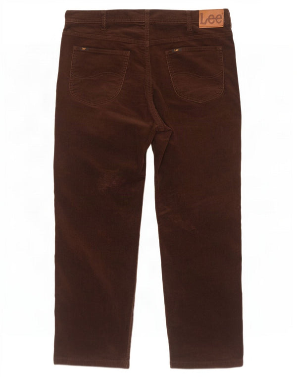 Lee Mens Brooklyn Pantalones Rectos De Pana W42 L29 Algodón Marrón