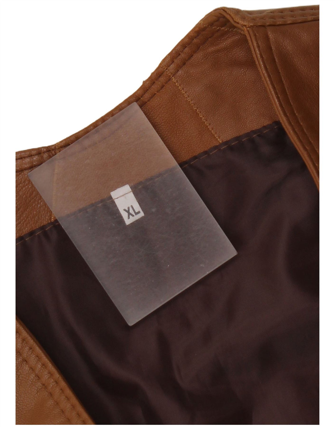 Chaleco de cuero vintage para hombre XL Marrón