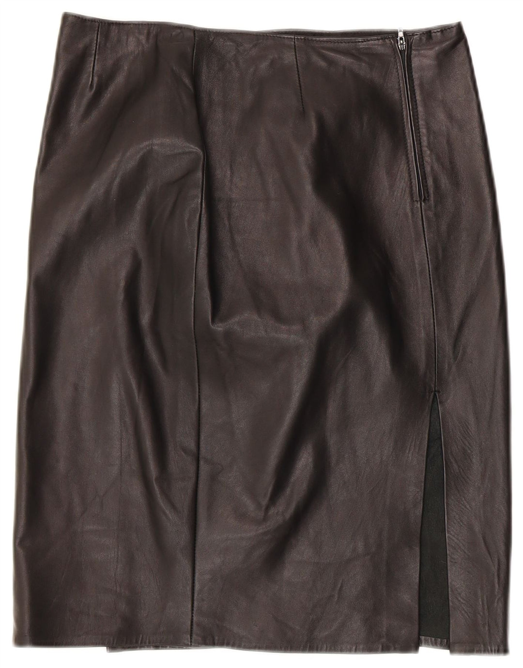 Falda de cuero vintage para mujer IT 46 Grande W30 Cuero negro