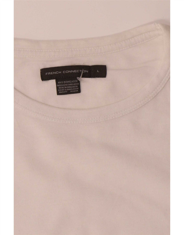 French Connection - Camiseta para hombre, talla grande, algodón blanco