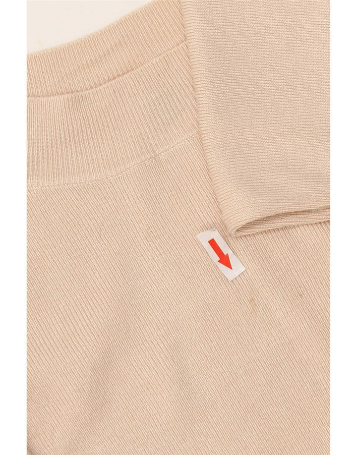 Oasis Mujer Crop Top Manga 3/4 UK 42 Viscosa Beige Medio