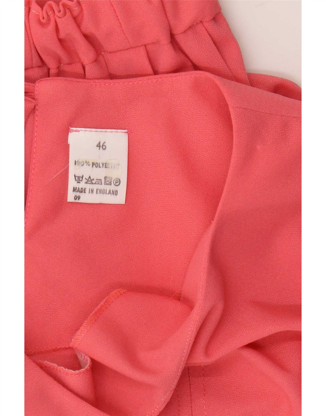 Vintage mujer cosecha 2 piezas falda conjunto IT 46 grande W34 poliéster rosa