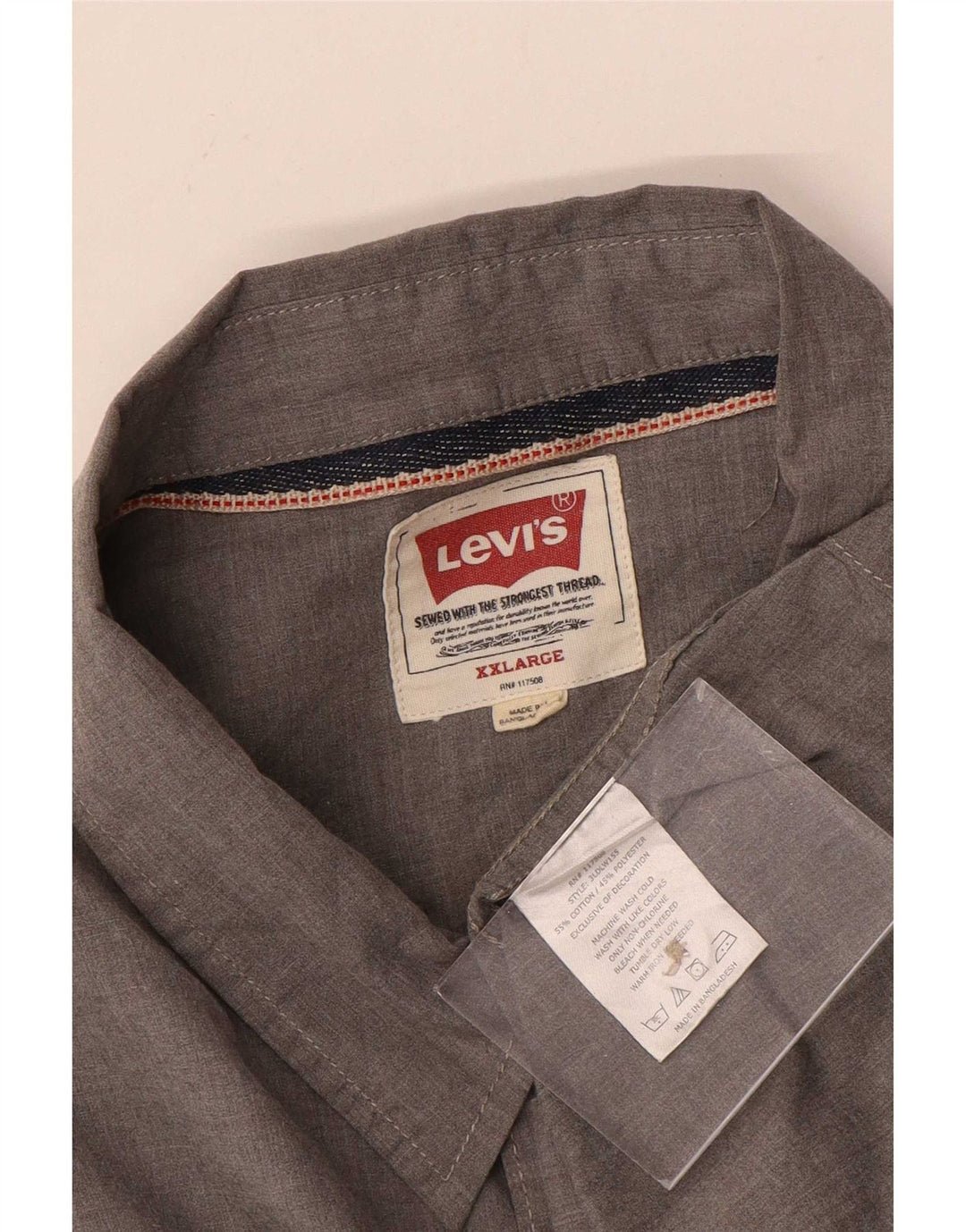 Camisa Levi's Hombre 2XL Algodón Gris