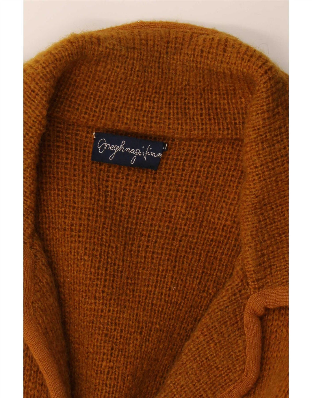Vintage mujer punto 2 botones Blazer chaqueta Reino Unido 14 marrón medio