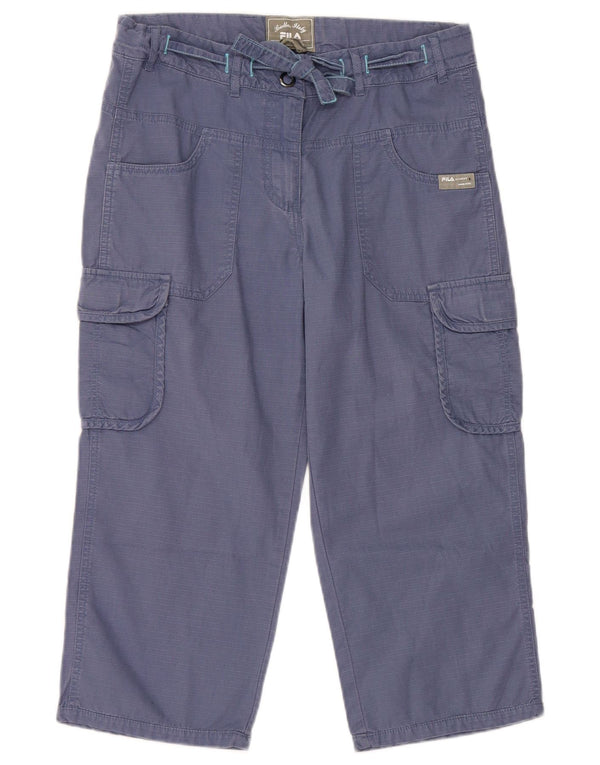 Fila Pantalones Capri Cargo para Mujer UK 12 Medium W30 L20 Algodón Azul
