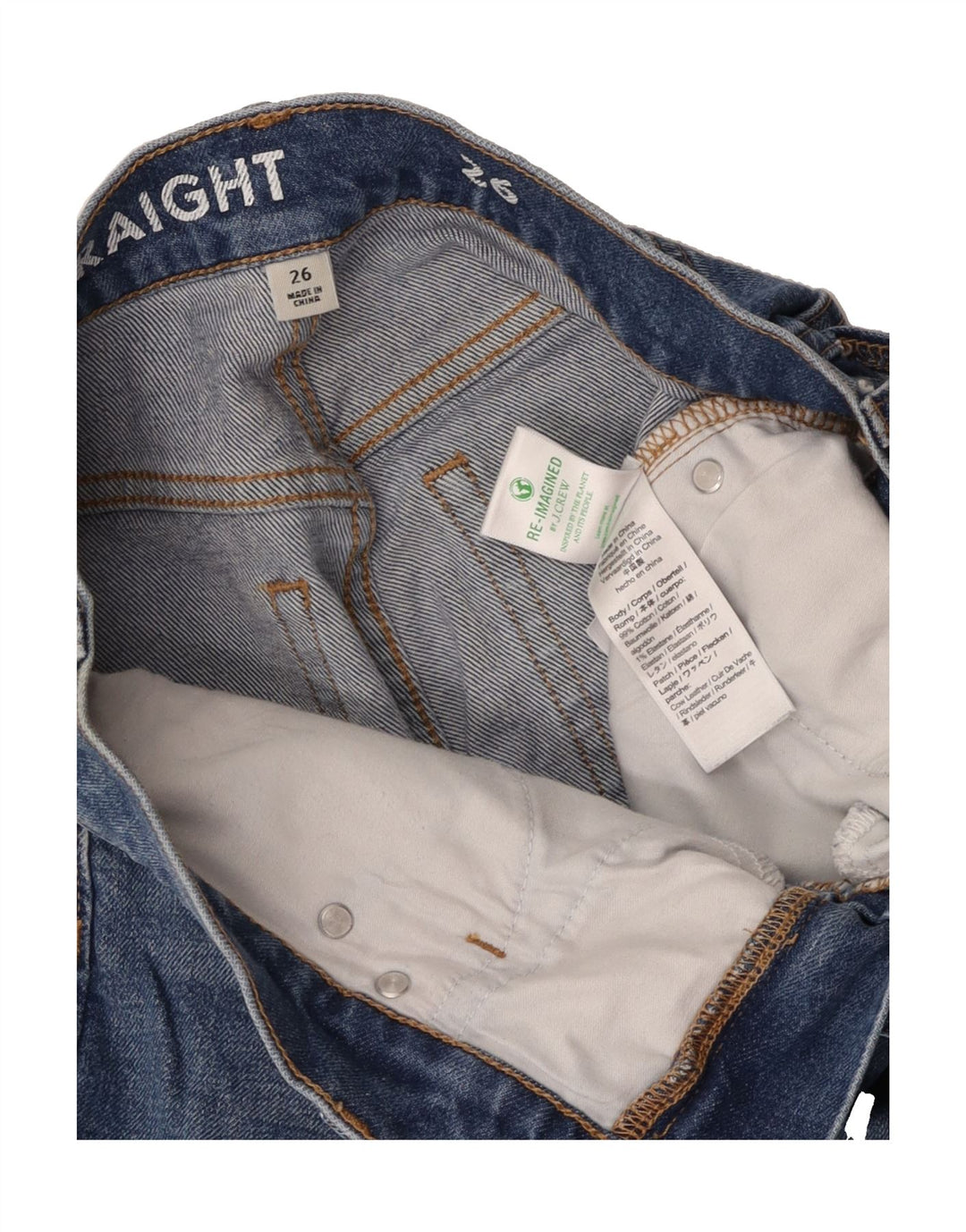 J. CREW Womens Straight Jeans W26 L26 Blue Cotton Vintage J. Crew and Second-Hand J. Crew from Messina Hembry 
