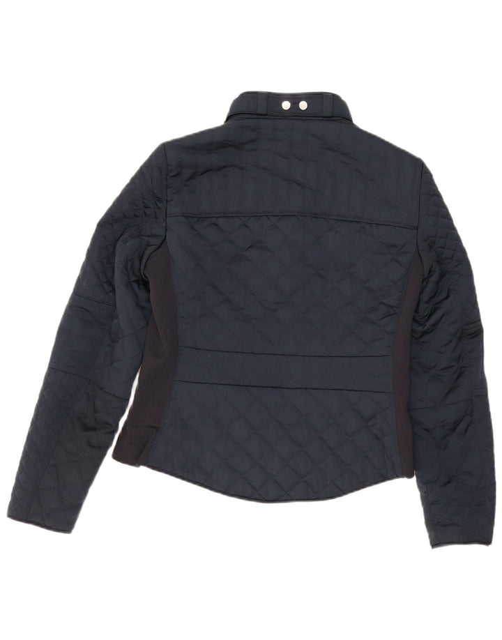 Zara Mujer Chaqueta Acolchada UK 40 Grande Azul Marino
