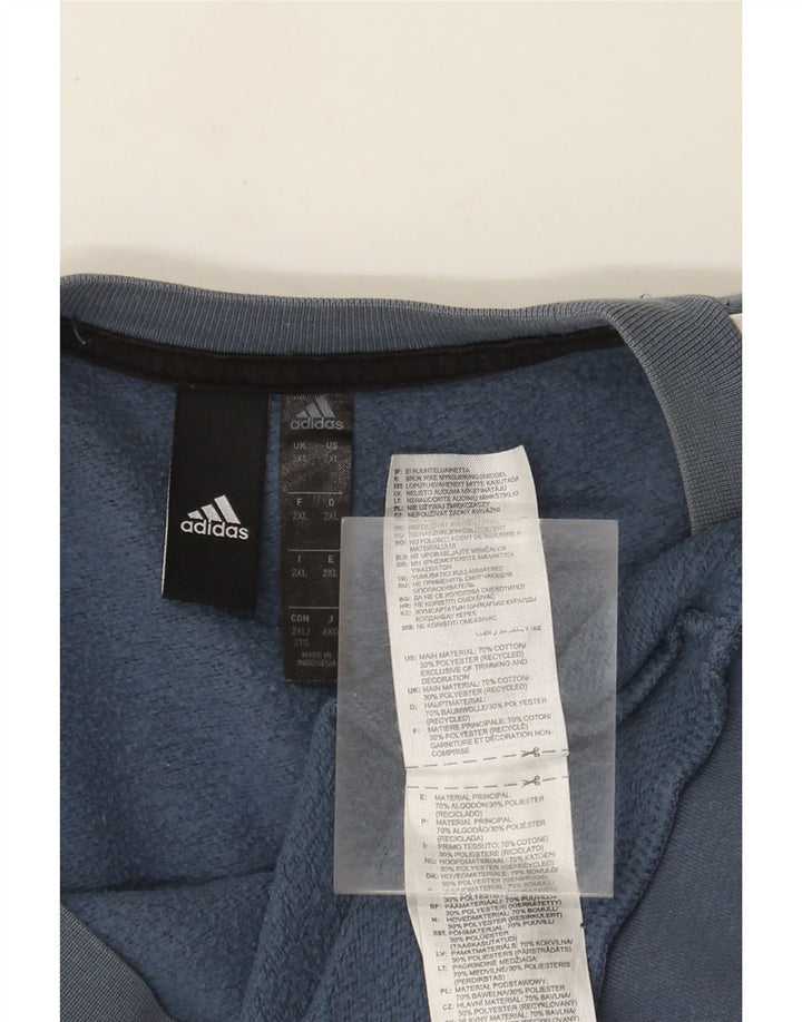 Adidas Hombre Sudadera Jumper 2XL Azul Algodón