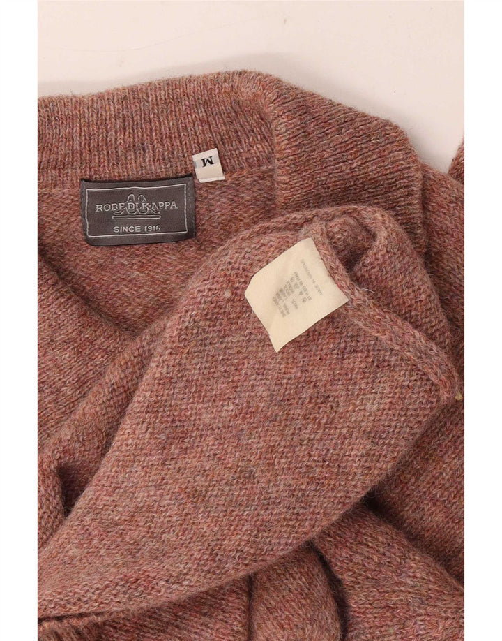 Kappa Hombre Polo Neck Jumper Sweater Lana Moteada Roja Mediana