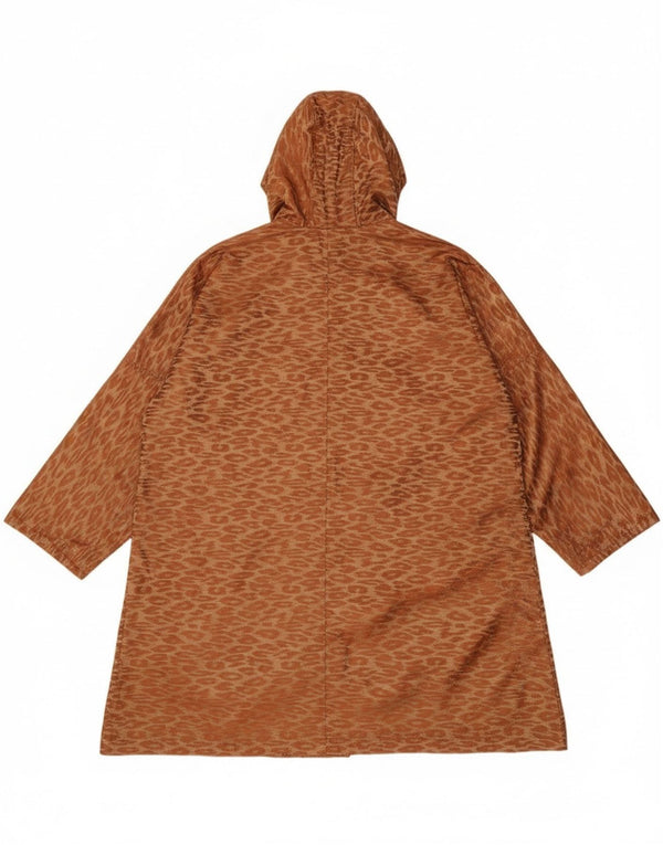 Vintage mujer oversize longline abrigo Reino Unido 14 marrón medio clásico