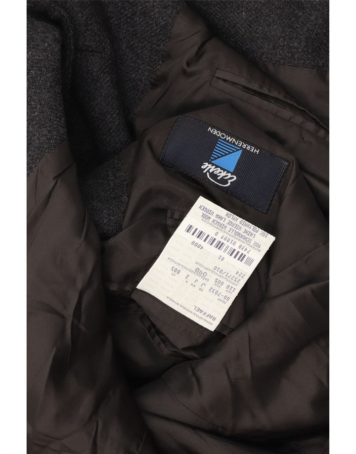 Hugo Boss Chaqueta tipo blazer de 3 botones para hombre Talla 098 Lana virgen gris medio