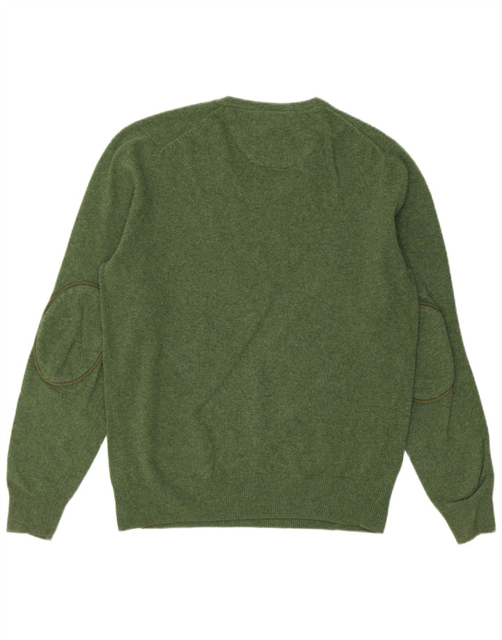 MASSIMO DUTTI Jersey con cuello en V para hombre Large Green