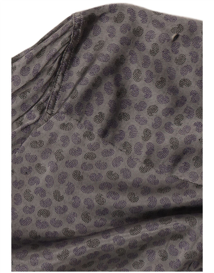 Camisa vintage para hombre Acetato de Paisley gris medio