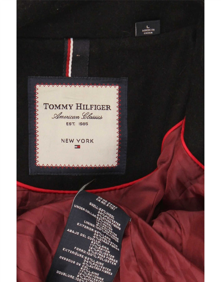 Tommy Hilfiger Chaquetón para Mujer UK 46 Grande Lana Negra