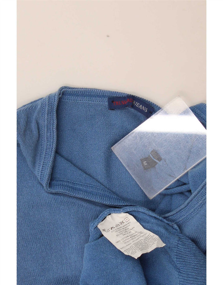 Jersey Hombre Trussardi Jeans Cuello De Pico Algodón Azul Medio