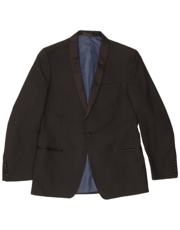 MARKS & SPENCER Chaqueta tipo blazer con 1 botón para hombre EU 50 Grande Poliéster negro