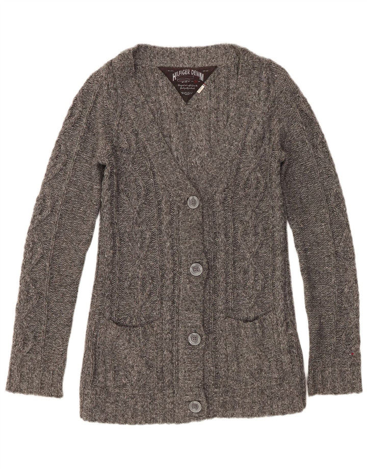 Tommy Hilfiger Suéter Cárdigan para Mujer UK 8 Small Gris