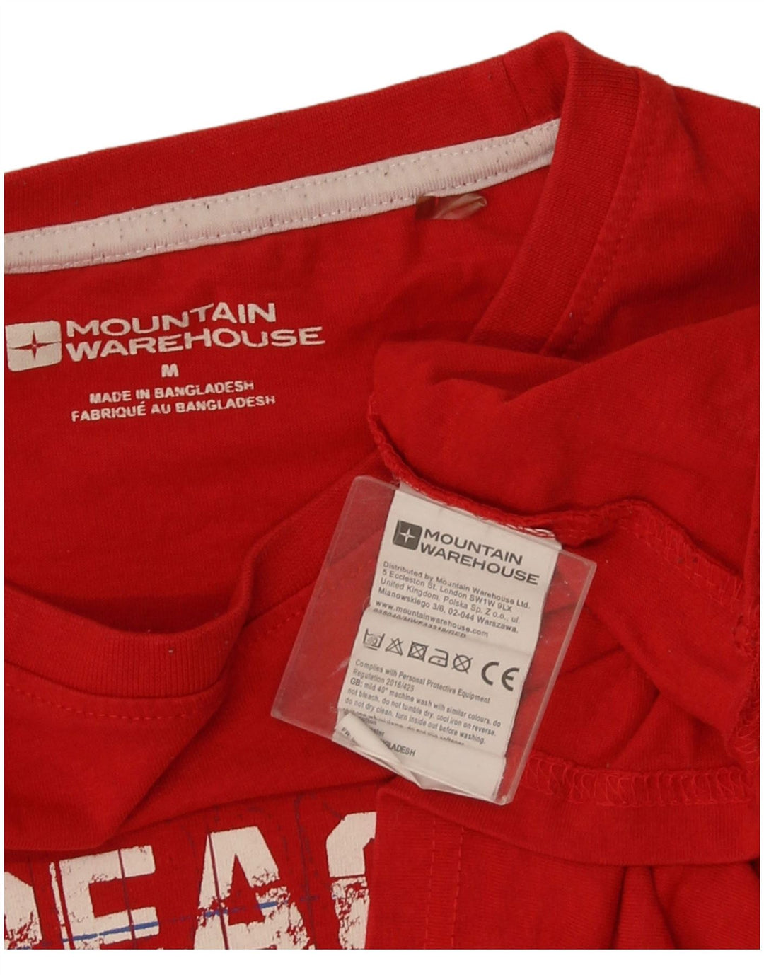 Camiseta con gráfico para hombre de Mountain Warehouse Top mediano de algodón rojo