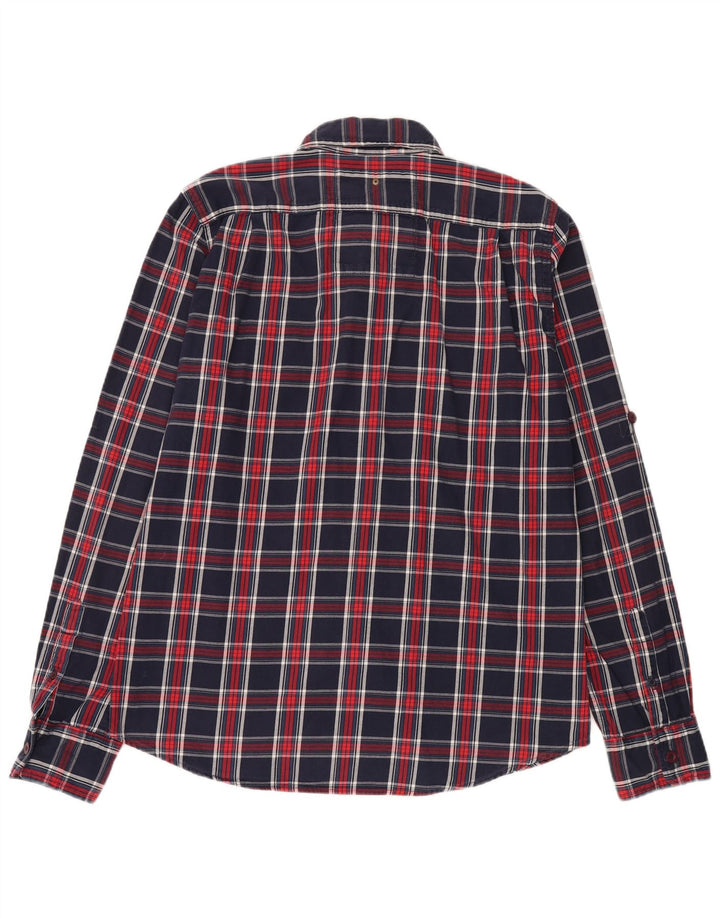 Superdry Camisa De Franela Para Hombre 2XL Algodón A Cuadros Azul Marino