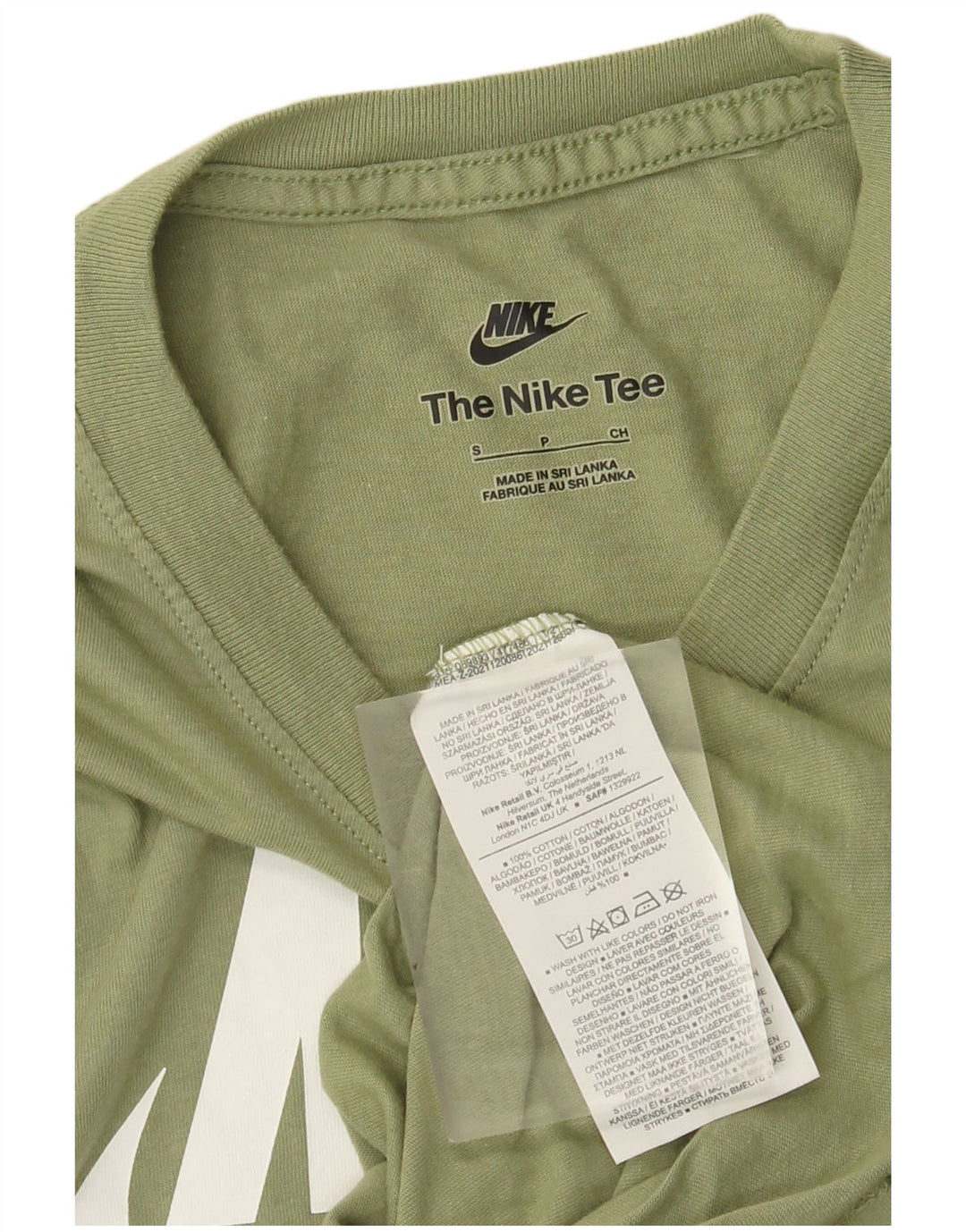 Nike Camiseta gráfica para hombre Top pequeño de algodón caqui