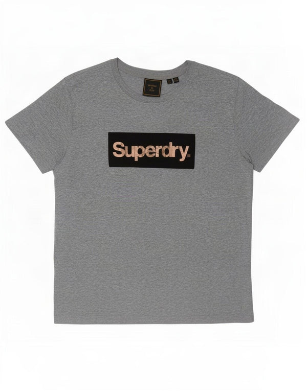 Superdry Camiseta gráfica para mujer Top UK 40 Algodón gris medio
