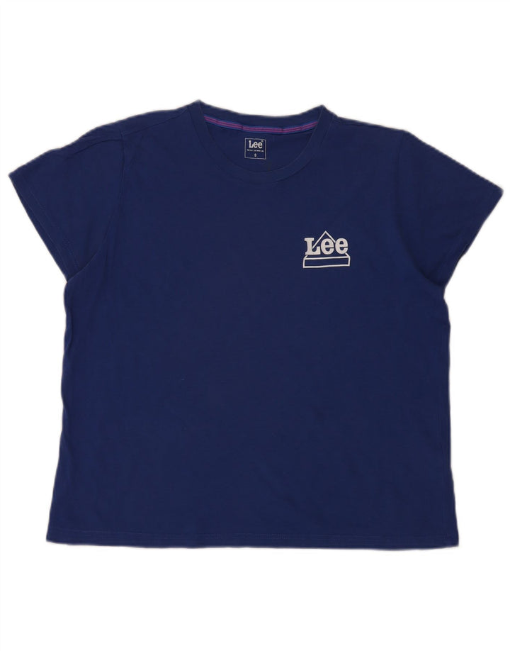 Lee Camiseta extragrande para mujer Top UK 10 Small Blue Cotton