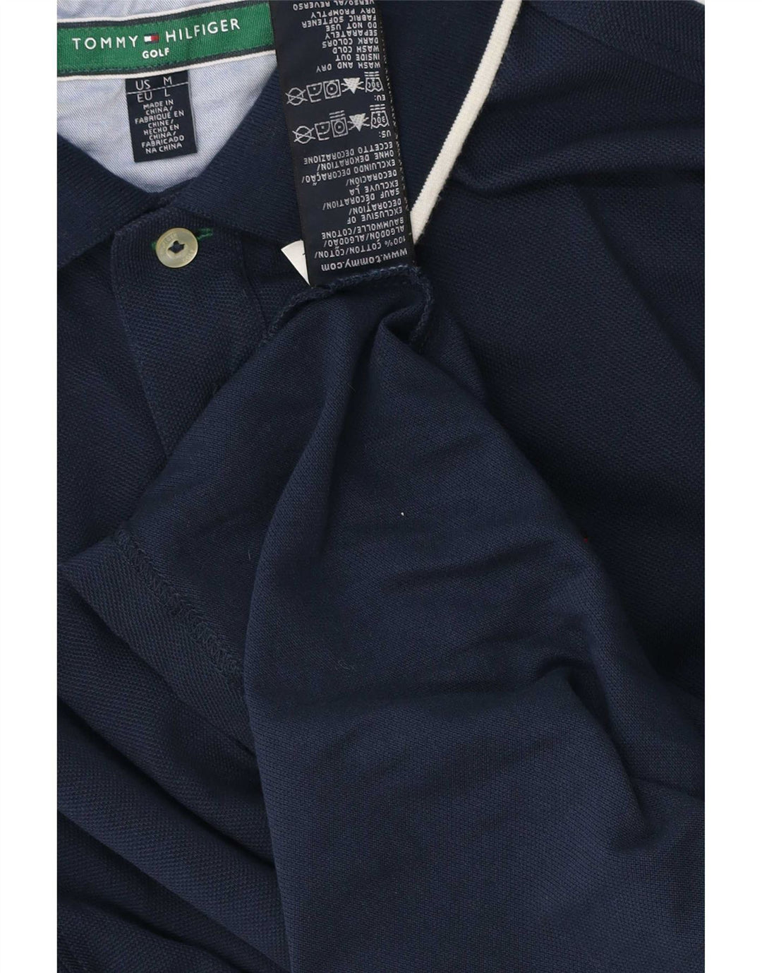 Polo Tommy Hilfiger para hombre de algodón a rayas azul marino mediano