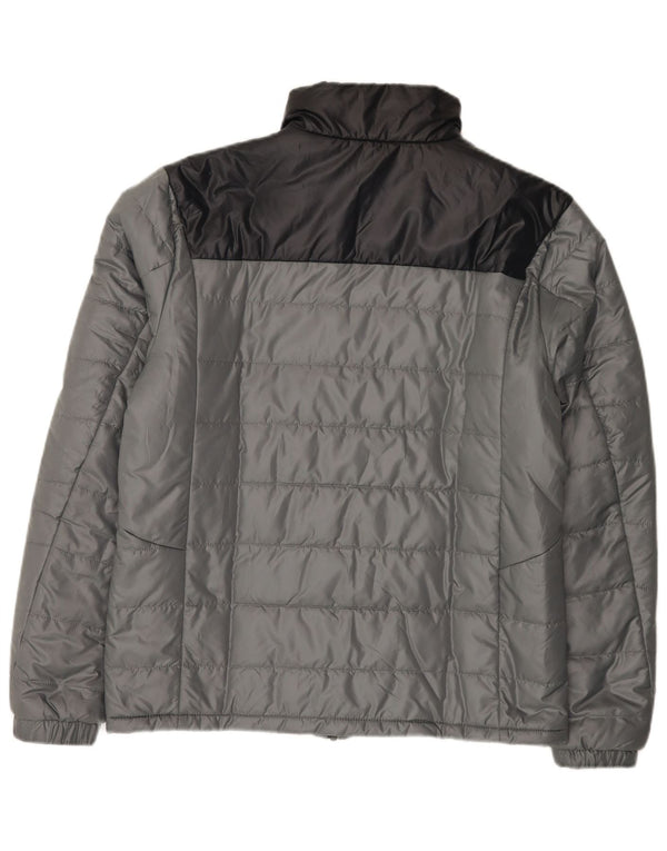 Adidas Mens Padded Jacket UK 38 Medium Grey Colourblock Polyester