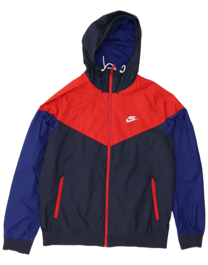 Nike - Chaqueta de chándal con capucha para hombre, talla grande, color azul marino, poliéster