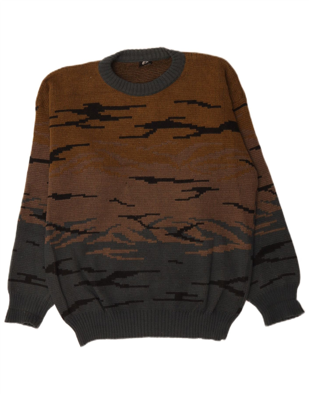 C&A Jersey de cuello redondo para hombre EU 48/50 Marrón medio Colorblock