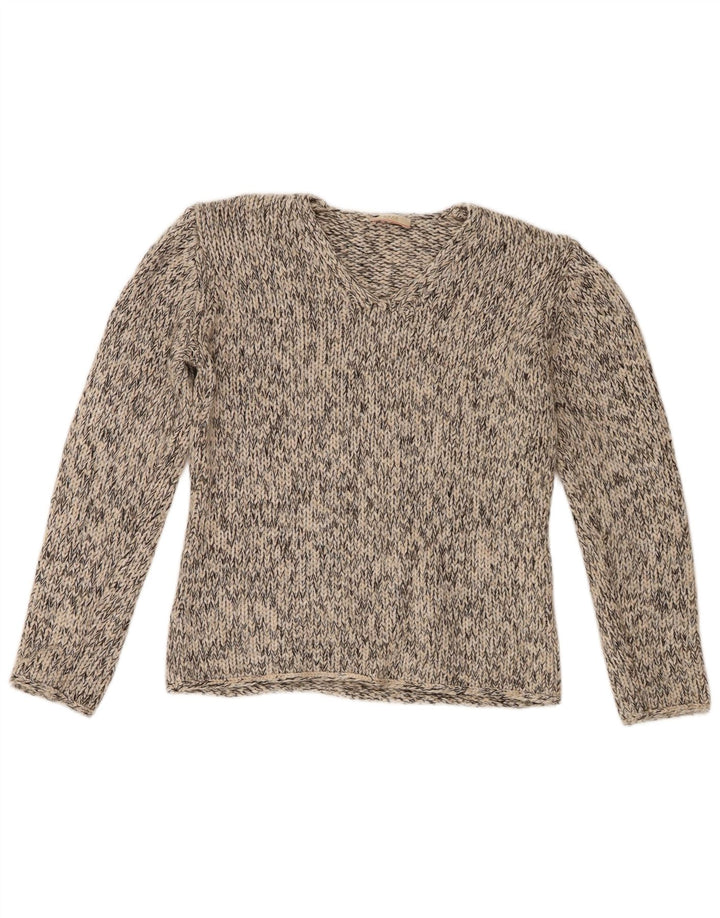 Brax Jersey con cuello en V para mujer EU 38 Lana moteada gris medio