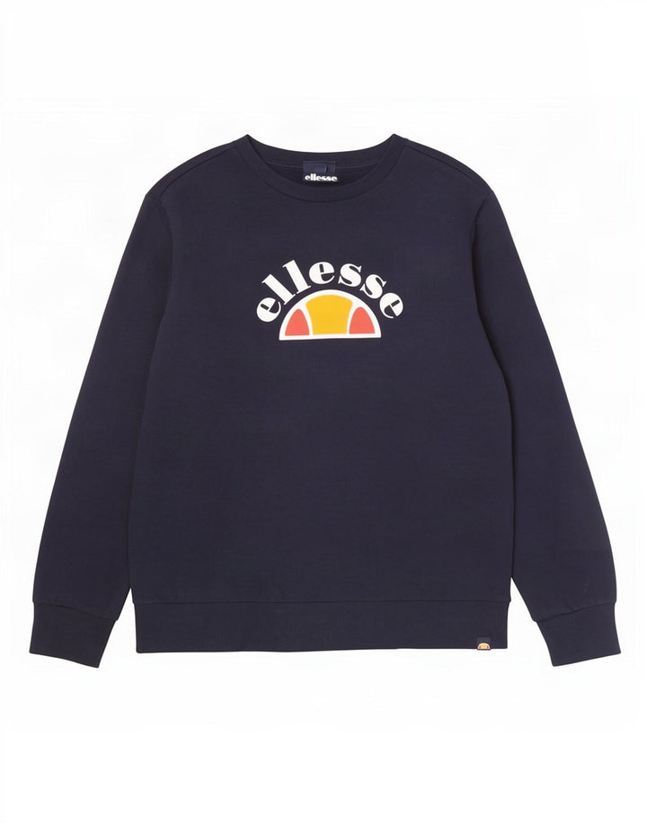 Ellesse Hombre Graphic Sudadera Jumper Grande Azul Marino Algodón
