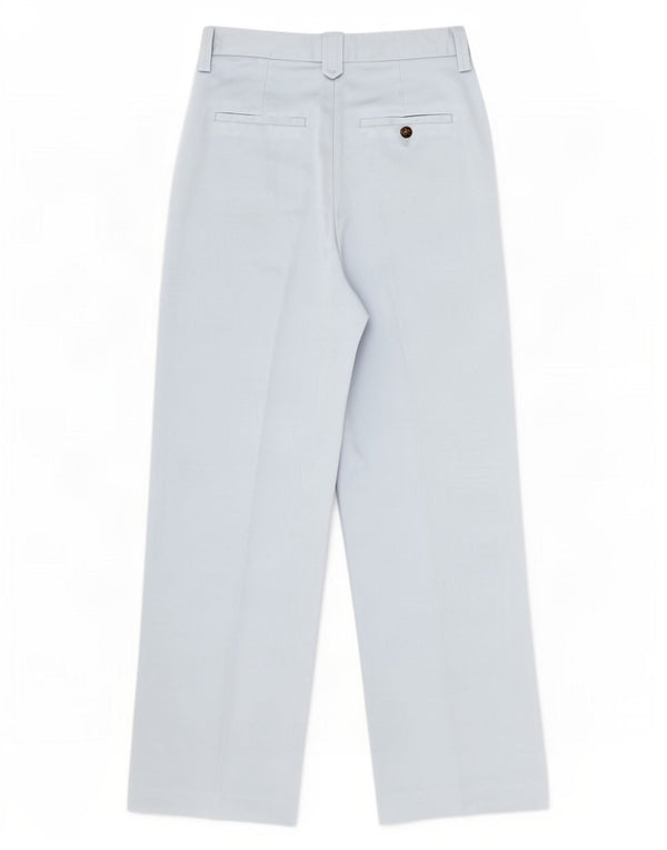 Zara Pantalón chino de pierna ancha y cintura alta para mujer UK 4 XS W24 L28 Azul