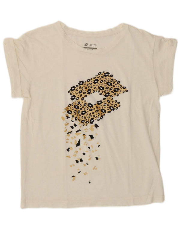 Lotto Camiseta con gráfico extragrande para mujer UK 6 XS Blanco