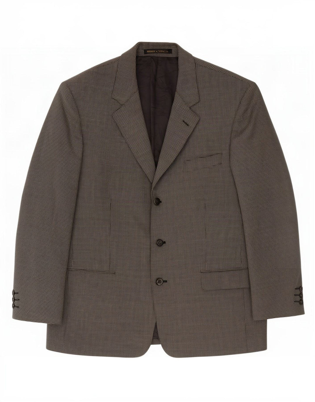 Marks & Spencer Chaqueta tipo blazer de 3 botones para hombre UK 44 XL Lana virgen gris a cuadros