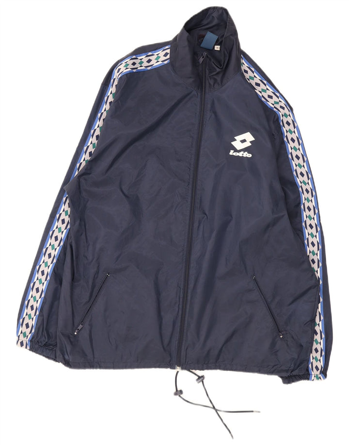 Lotto Chubasquero Hombre UK 38 Medium Azul Marino Colorblock Nylon