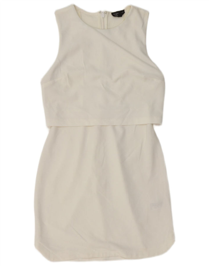 Topshop Vestido tubo sin mangas para mujer UK 10 Small Poliéster blanco