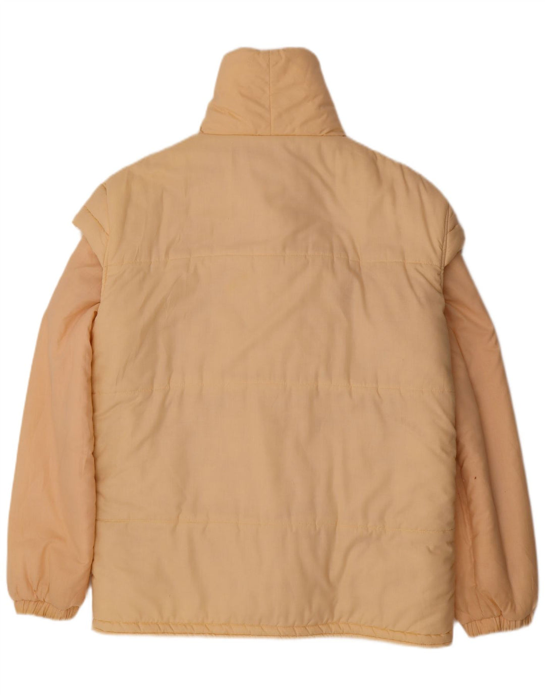 Vintage hombres chaqueta acolchada Reino Unido 40 poliéster beige grande