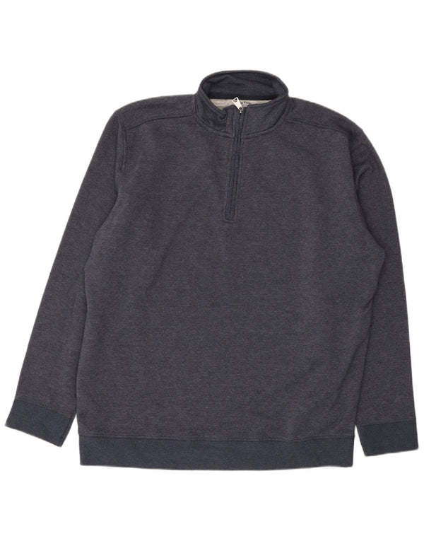 James Pringle - Sudadera con cuello y cremallera para hombre, talla 2XL, algodón azul marino