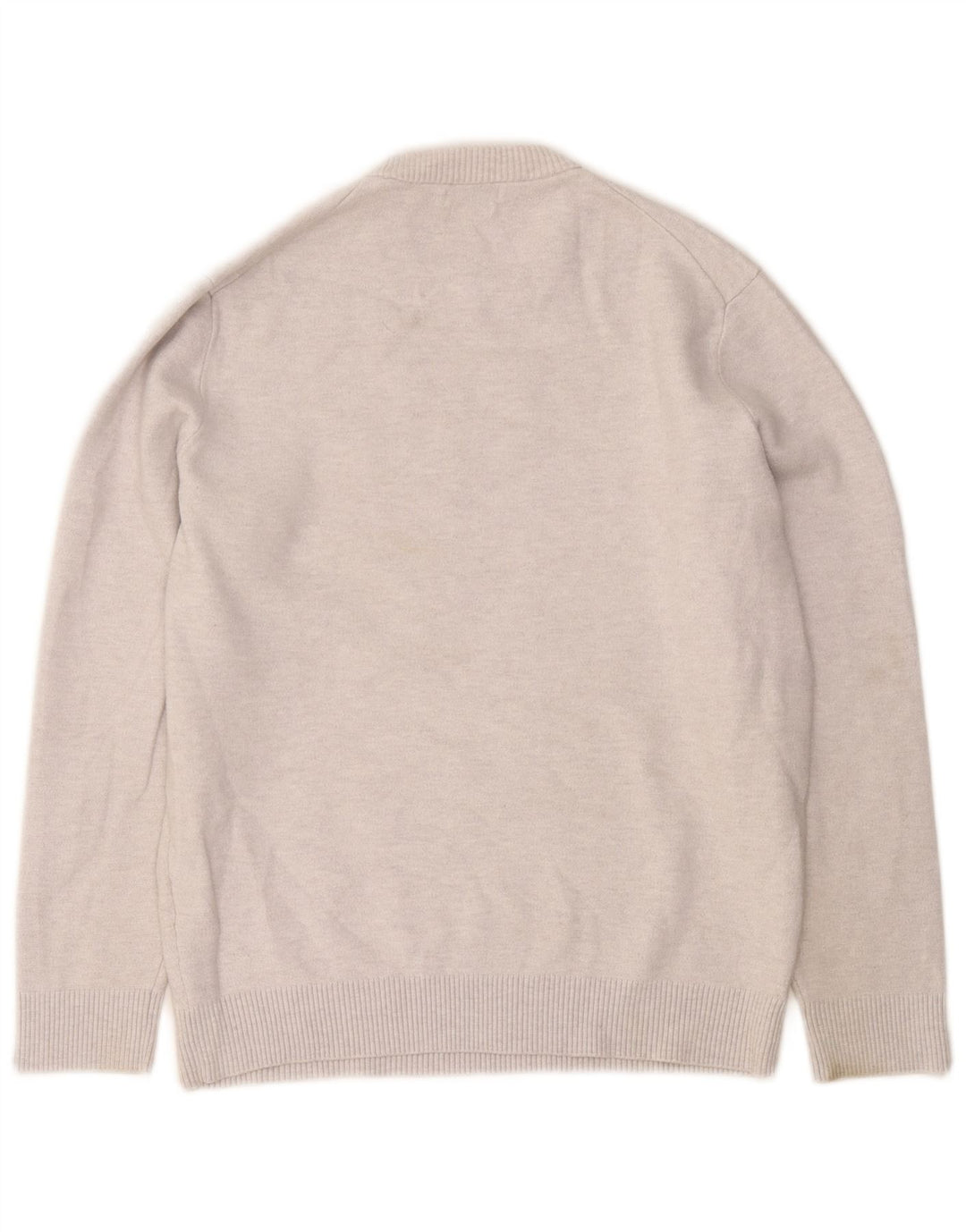 Massimo Dutti Jersey Cuello Redondo Hombre Large Gris Poliamida