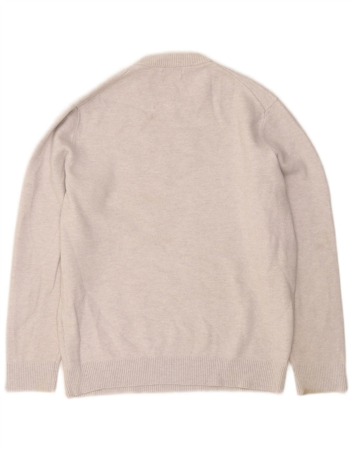 Massimo Dutti Jersey Cuello Redondo Hombre Large Gris Poliamida