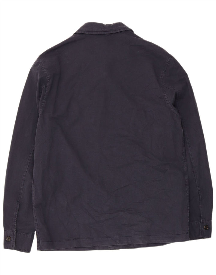 Zara Hombre Camisa Mediana Azul Marino Algodón