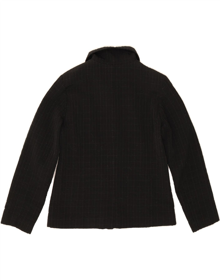 ANNE KLEIN Womens 4 Button Blazer Jacket UK 14 Medium Black Check Vintage Anne Klein and Second-Hand Anne Klein from Messina Hembry 